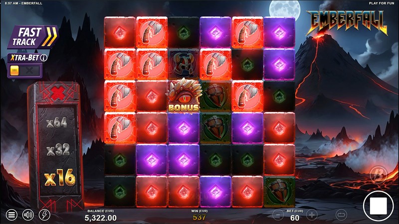 Emberfall 40K cascade chain with x16 multiplier active