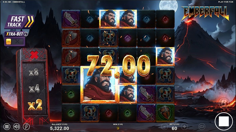 Emberfall 40K showing viking symbols forming a cluster win